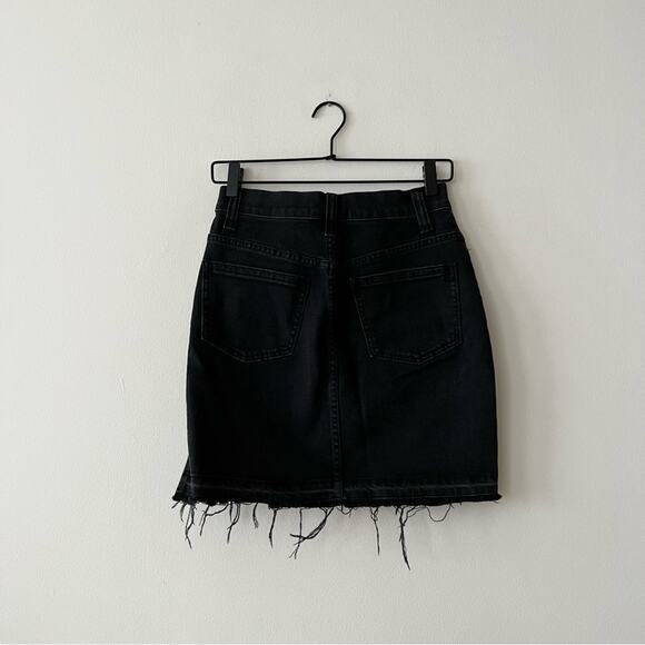 Madewell Step-Hem Jean Skirt in Washed Black - Picture 5 of 7